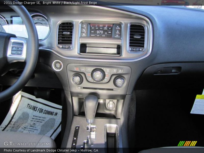 Bright White / Black/Light Frost Beige 2011 Dodge Charger SE