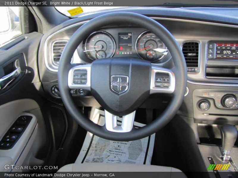 Bright White / Black/Light Frost Beige 2011 Dodge Charger SE