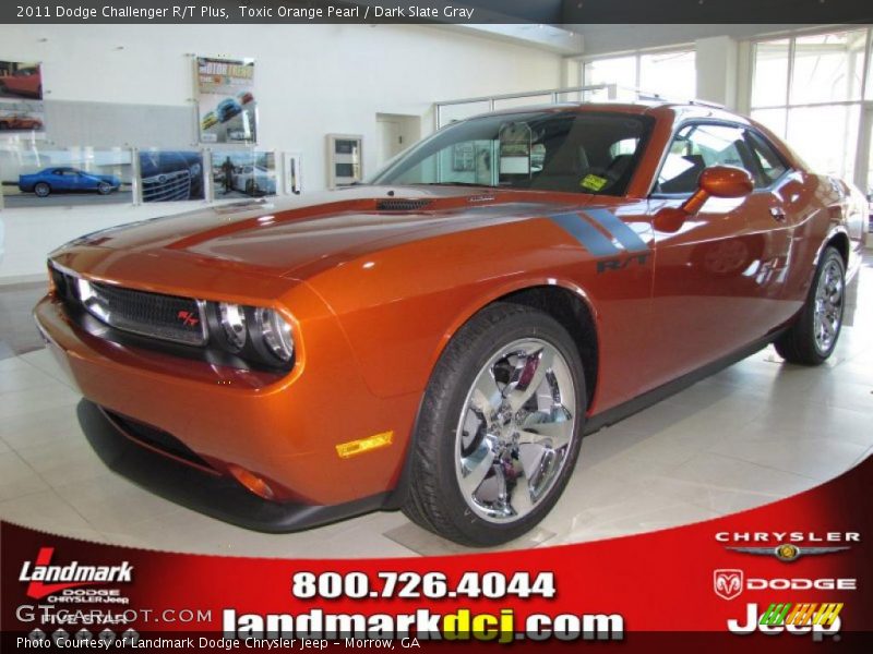 Toxic Orange Pearl / Dark Slate Gray 2011 Dodge Challenger R/T Plus