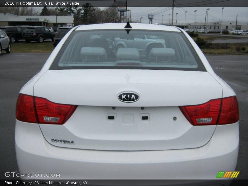 Clear White / Beige 2010 Kia Optima LX