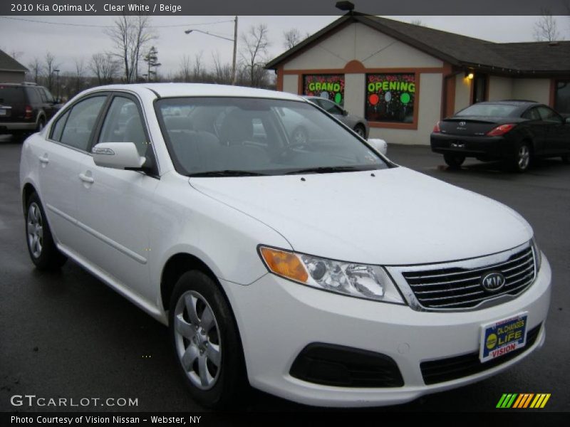 Clear White / Beige 2010 Kia Optima LX