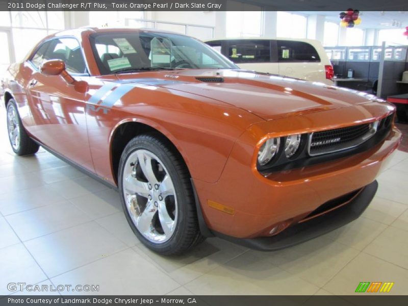 Toxic Orange Pearl / Dark Slate Gray 2011 Dodge Challenger R/T Plus