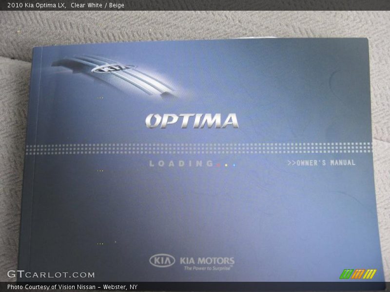 Clear White / Beige 2010 Kia Optima LX