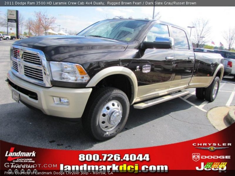 Rugged Brown Pearl / Dark Slate Gray/Russet Brown 2011 Dodge Ram 3500 HD Laramie Crew Cab 4x4 Dually