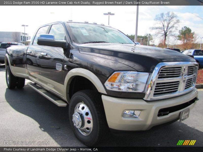 Front 3/4 View of 2011 Ram 3500 HD Laramie Crew Cab 4x4 Dually