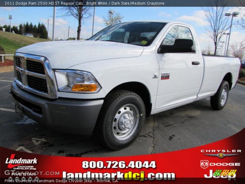 Bright White / Dark Slate/Medium Graystone 2011 Dodge Ram 2500 HD ST Regular Cab