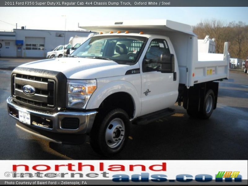 Oxford White / Steel 2011 Ford F350 Super Duty XL Regular Cab 4x4 Chassis Dump Truck