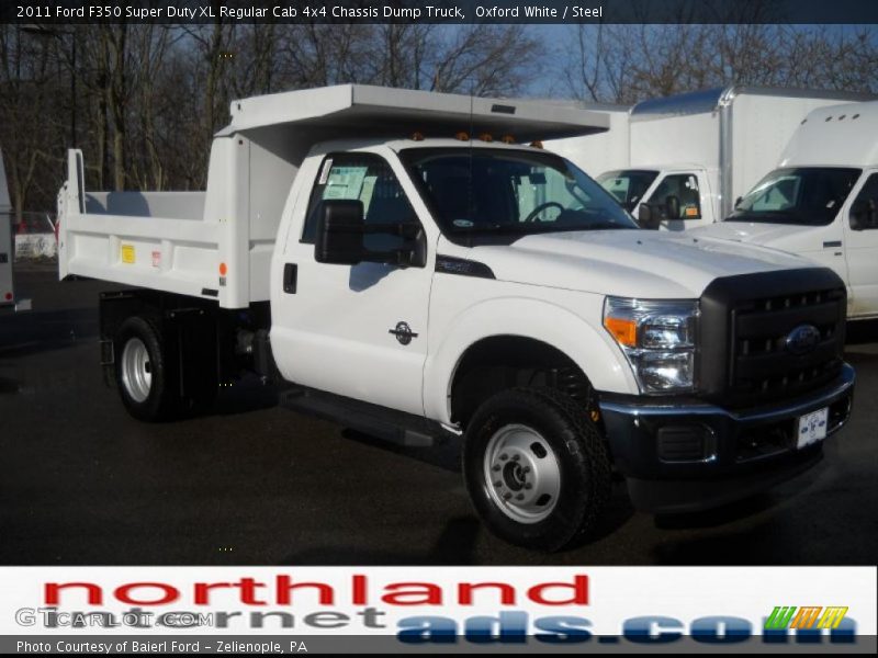 Oxford White / Steel 2011 Ford F350 Super Duty XL Regular Cab 4x4 Chassis Dump Truck