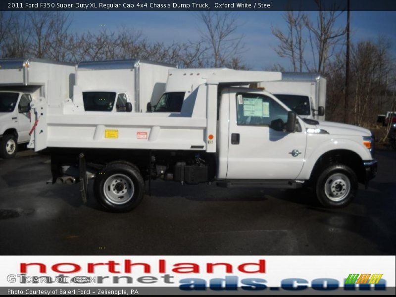 Oxford White / Steel 2011 Ford F350 Super Duty XL Regular Cab 4x4 Chassis Dump Truck