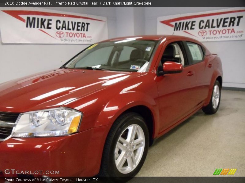 Inferno Red Crystal Pearl / Dark Khaki/Light Graystone 2010 Dodge Avenger R/T