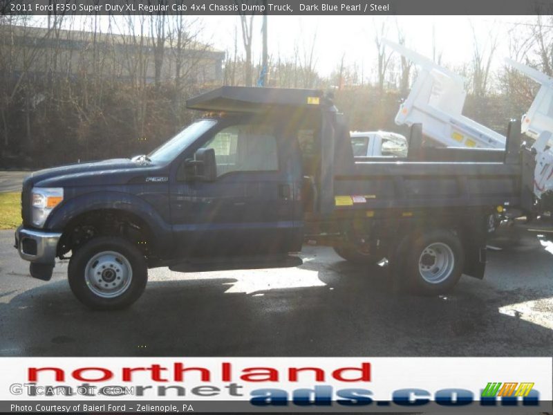 Dark Blue Pearl / Steel 2011 Ford F350 Super Duty XL Regular Cab 4x4 Chassis Dump Truck