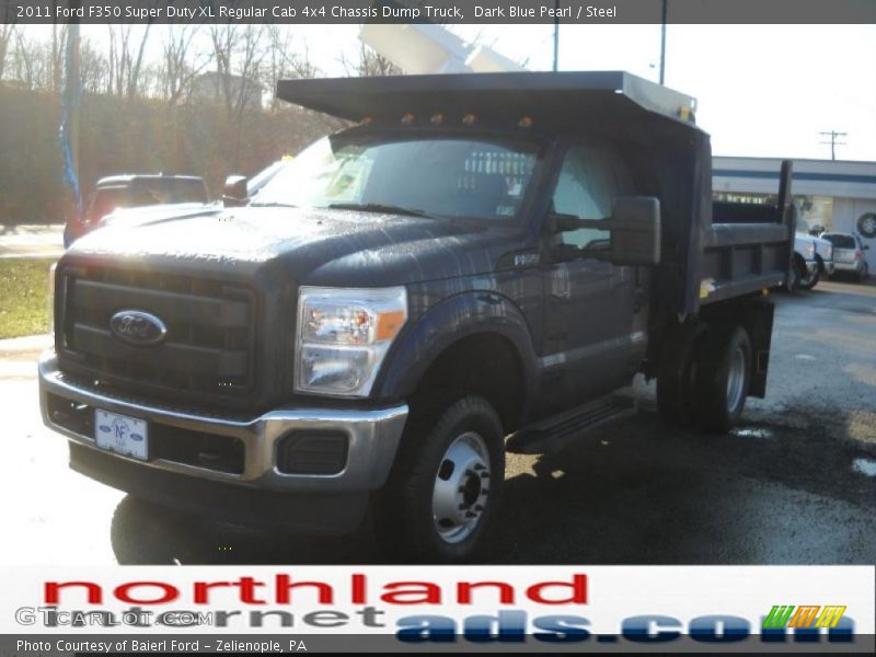 Dark Blue Pearl / Steel 2011 Ford F350 Super Duty XL Regular Cab 4x4 Chassis Dump Truck