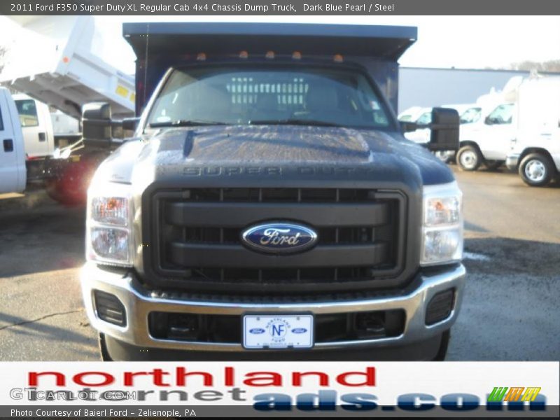 Dark Blue Pearl / Steel 2011 Ford F350 Super Duty XL Regular Cab 4x4 Chassis Dump Truck