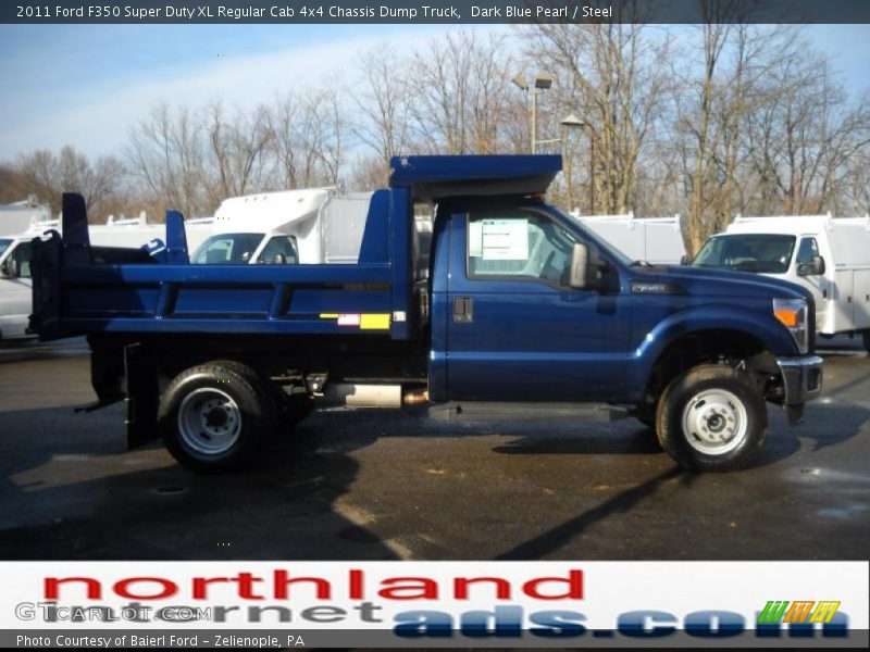Dark Blue Pearl / Steel 2011 Ford F350 Super Duty XL Regular Cab 4x4 Chassis Dump Truck