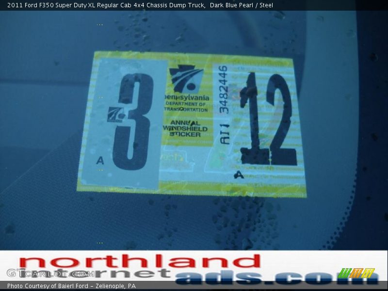 Dark Blue Pearl / Steel 2011 Ford F350 Super Duty XL Regular Cab 4x4 Chassis Dump Truck