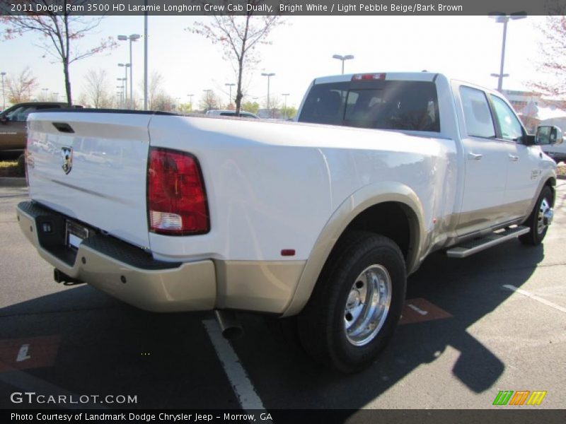 Bright White / Light Pebble Beige/Bark Brown 2011 Dodge Ram 3500 HD Laramie Longhorn Crew Cab Dually