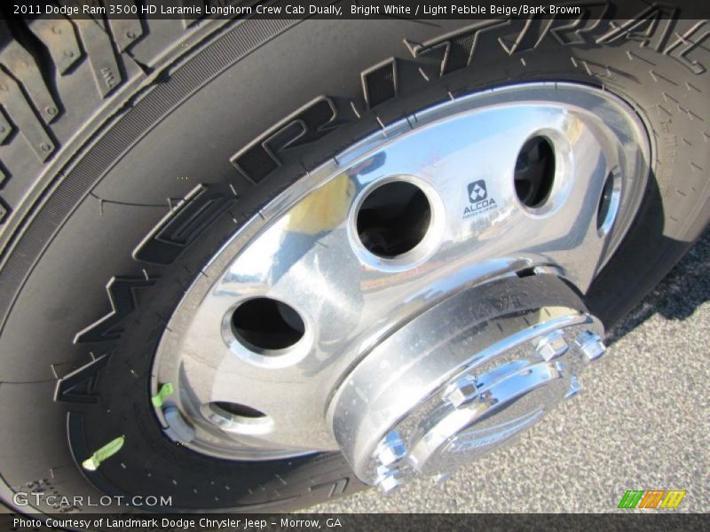 Bright White / Light Pebble Beige/Bark Brown 2011 Dodge Ram 3500 HD Laramie Longhorn Crew Cab Dually
