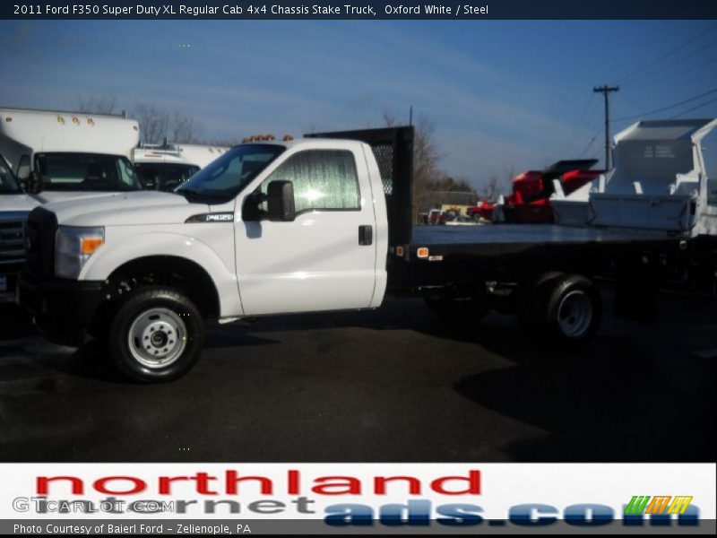 Oxford White / Steel 2011 Ford F350 Super Duty XL Regular Cab 4x4 Chassis Stake Truck