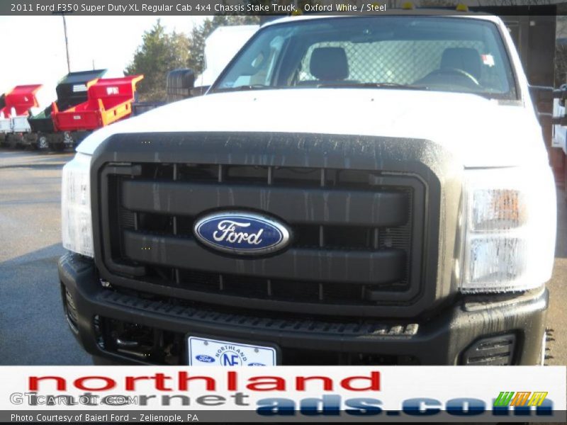 Oxford White / Steel 2011 Ford F350 Super Duty XL Regular Cab 4x4 Chassis Stake Truck