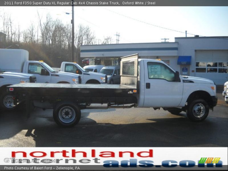 Oxford White / Steel 2011 Ford F350 Super Duty XL Regular Cab 4x4 Chassis Stake Truck