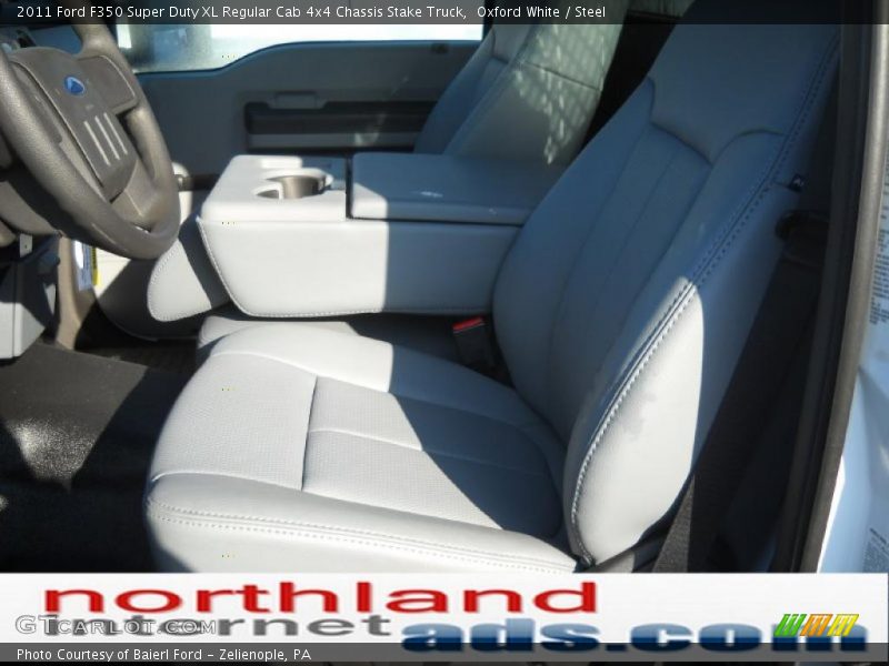 Oxford White / Steel 2011 Ford F350 Super Duty XL Regular Cab 4x4 Chassis Stake Truck