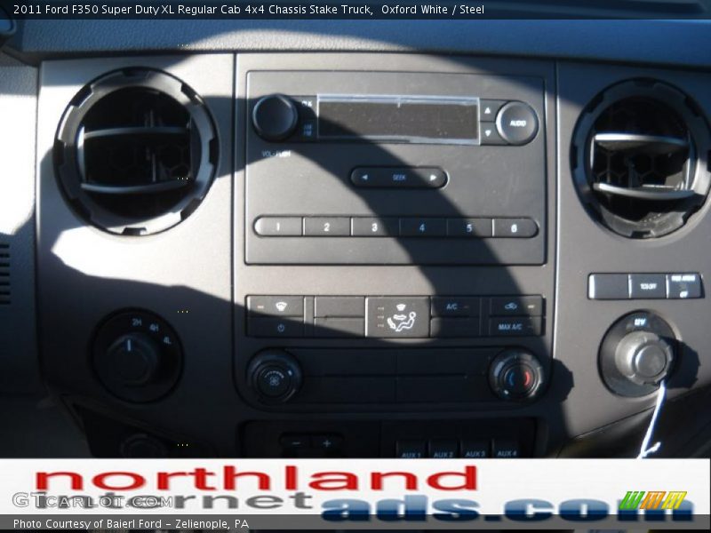Oxford White / Steel 2011 Ford F350 Super Duty XL Regular Cab 4x4 Chassis Stake Truck