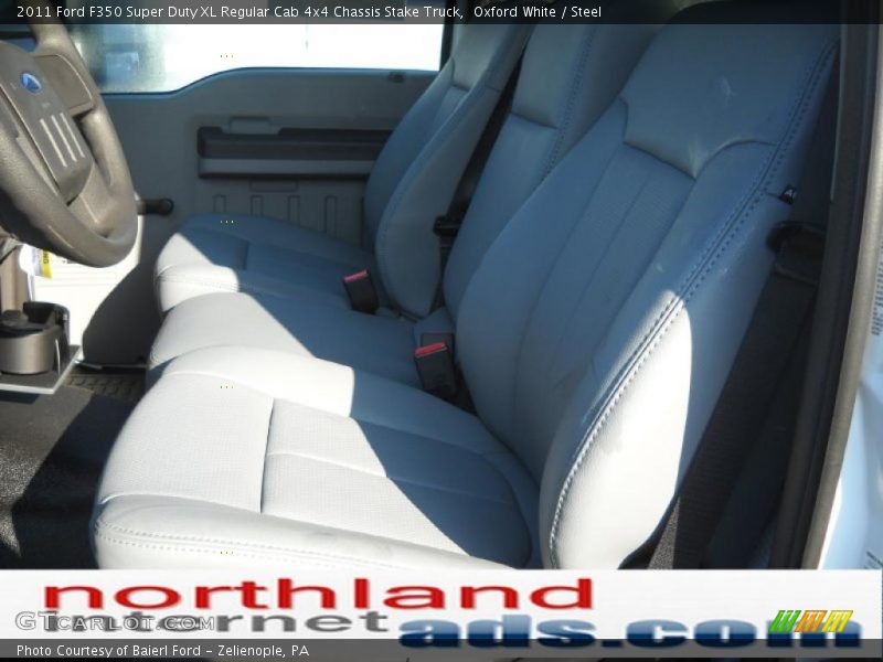 Oxford White / Steel 2011 Ford F350 Super Duty XL Regular Cab 4x4 Chassis Stake Truck