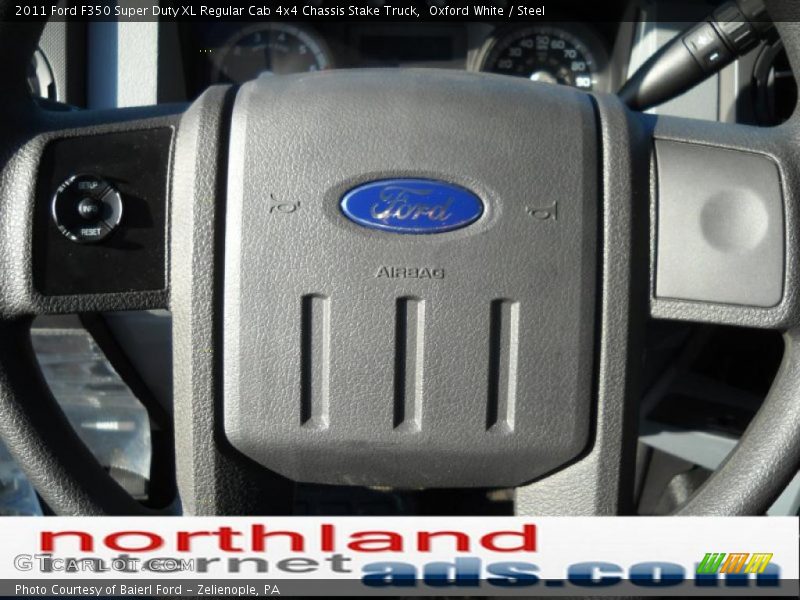 Oxford White / Steel 2011 Ford F350 Super Duty XL Regular Cab 4x4 Chassis Stake Truck