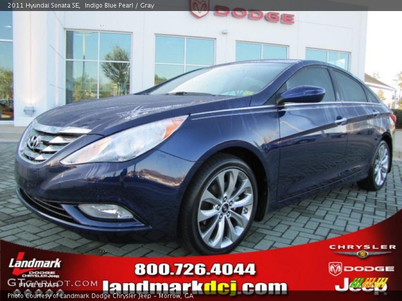 Indigo Blue Pearl / Gray 2011 Hyundai Sonata SE