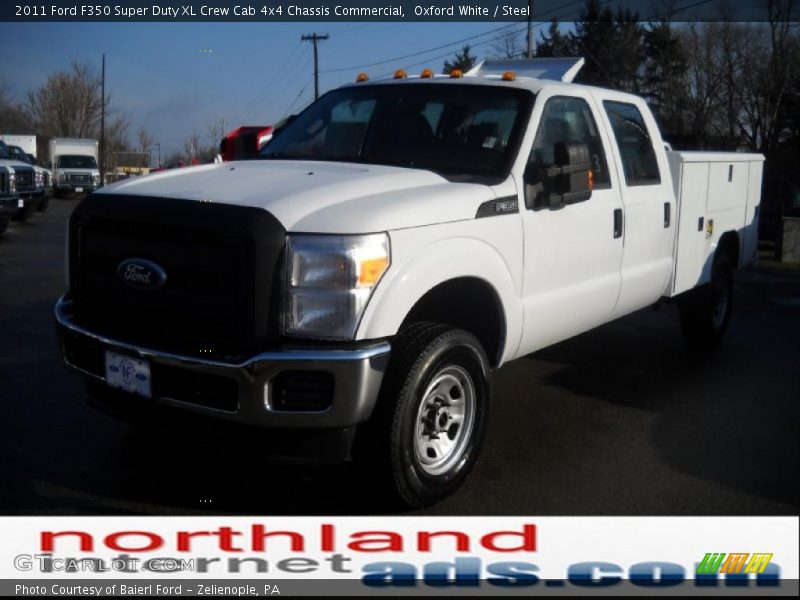 Oxford White / Steel 2011 Ford F350 Super Duty XL Crew Cab 4x4 Chassis Commercial