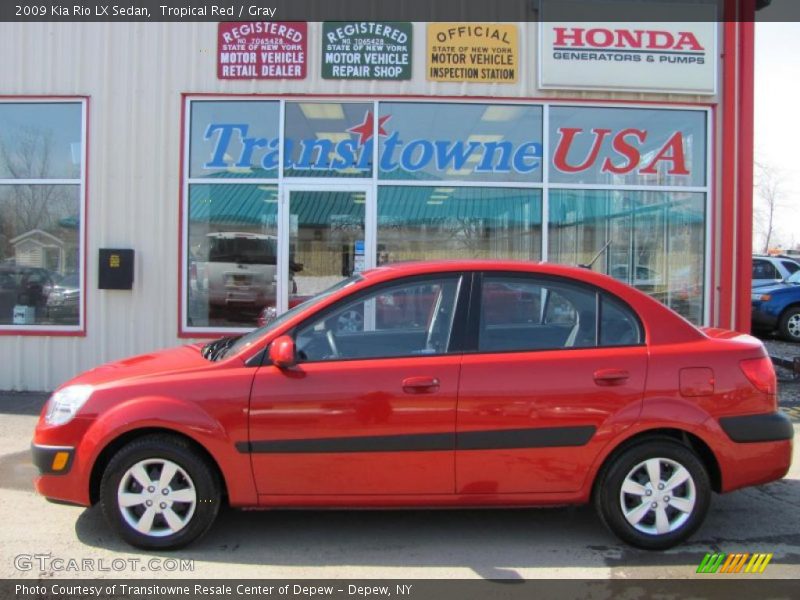 Tropical Red / Gray 2009 Kia Rio LX Sedan