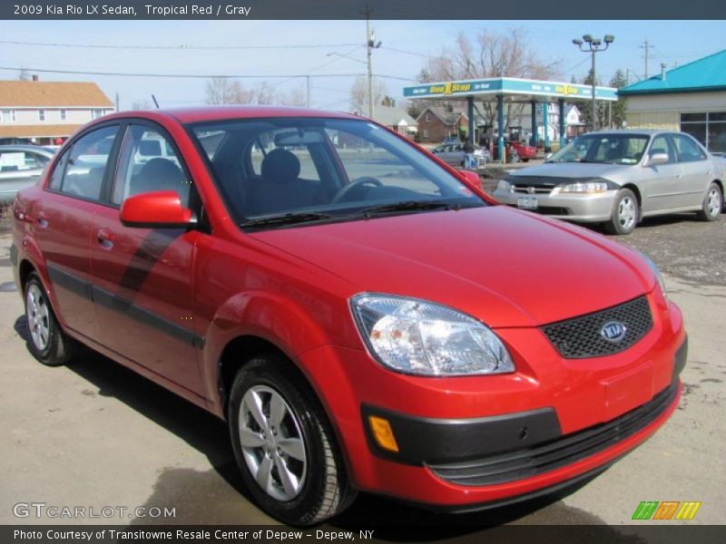 Tropical Red / Gray 2009 Kia Rio LX Sedan