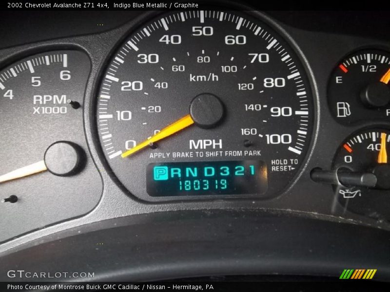 Indigo Blue Metallic / Graphite 2002 Chevrolet Avalanche Z71 4x4