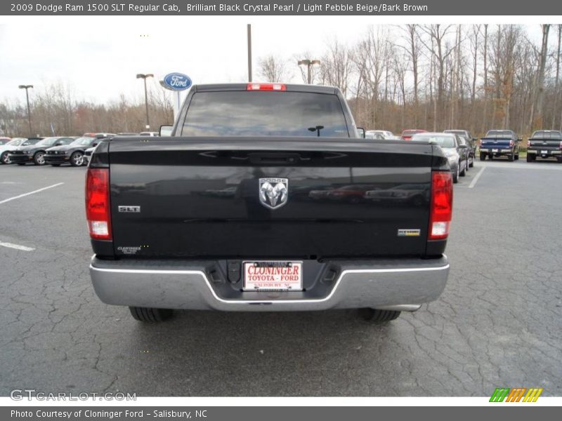 Brilliant Black Crystal Pearl / Light Pebble Beige/Bark Brown 2009 Dodge Ram 1500 SLT Regular Cab