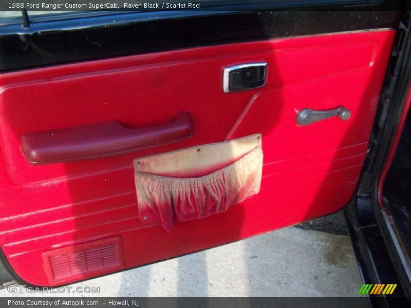 Raven Black / Scarlet Red 1988 Ford Ranger Custom SuperCab