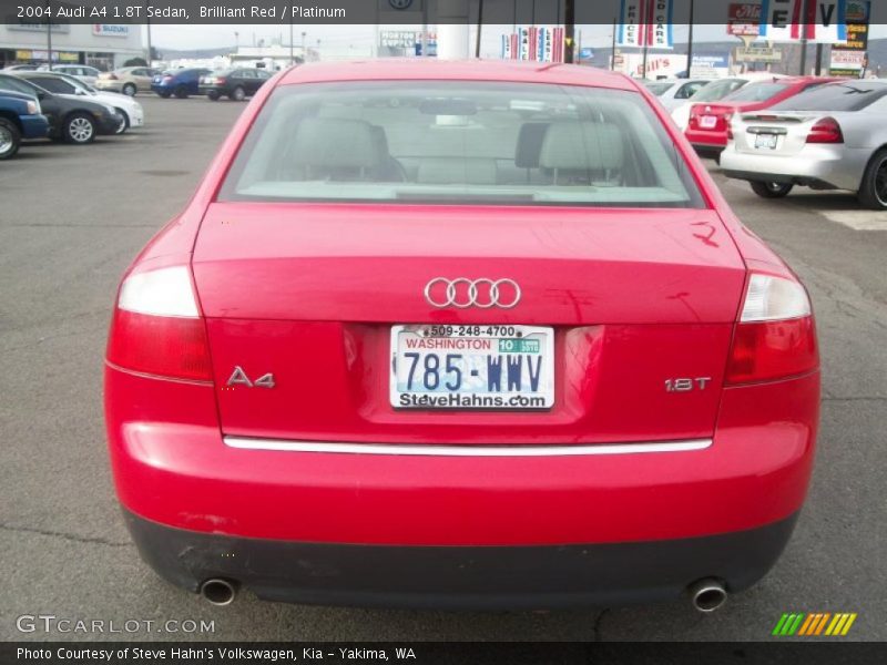 Brilliant Red / Platinum 2004 Audi A4 1.8T Sedan