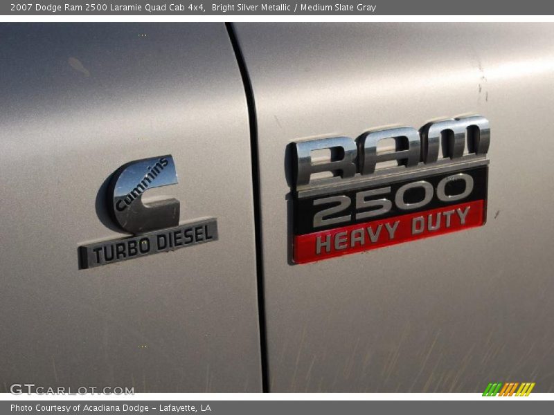 Bright Silver Metallic / Medium Slate Gray 2007 Dodge Ram 2500 Laramie Quad Cab 4x4