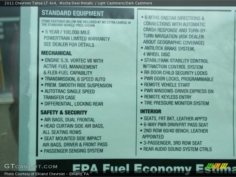Mocha Steel Metallic / Light Cashmere/Dark Cashmere 2011 Chevrolet Tahoe LT 4x4