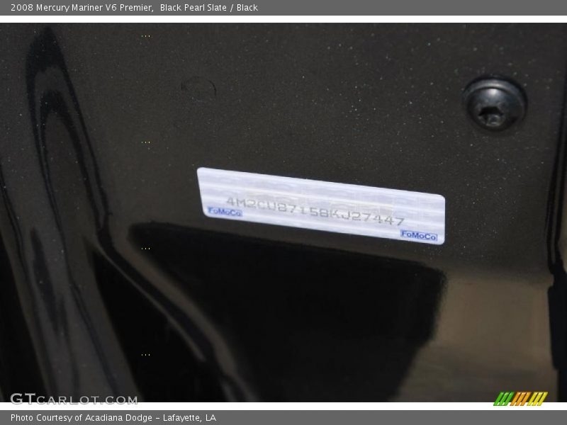 Black Pearl Slate / Black 2008 Mercury Mariner V6 Premier