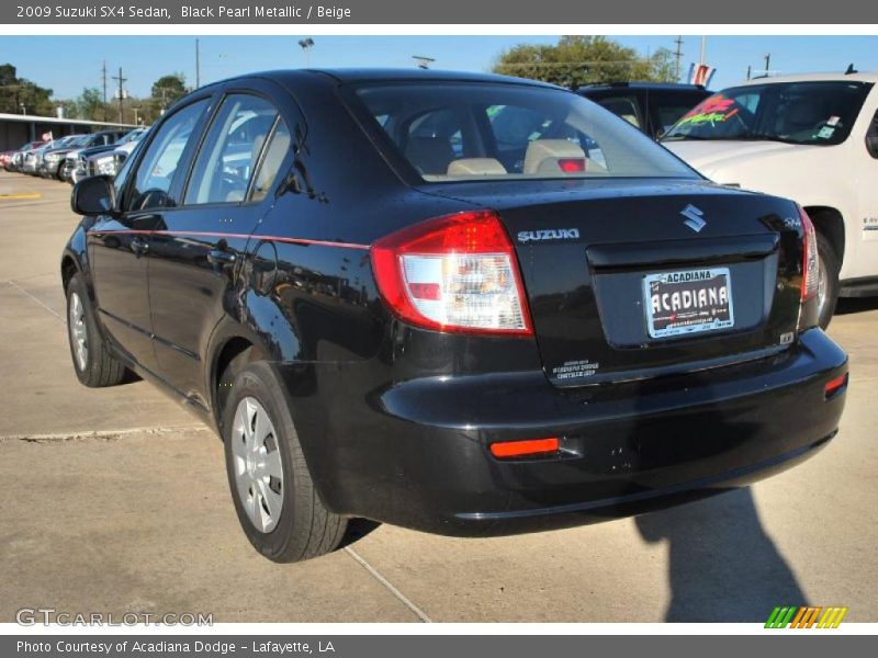 Black Pearl Metallic / Beige 2009 Suzuki SX4 Sedan