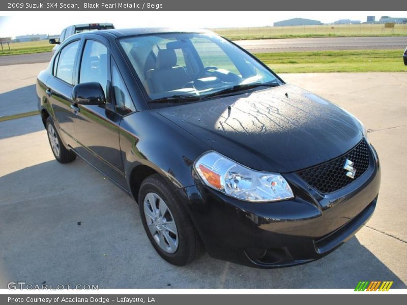 Black Pearl Metallic / Beige 2009 Suzuki SX4 Sedan