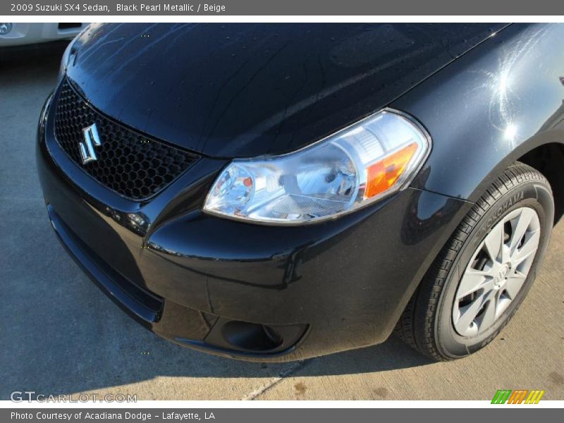 Black Pearl Metallic / Beige 2009 Suzuki SX4 Sedan