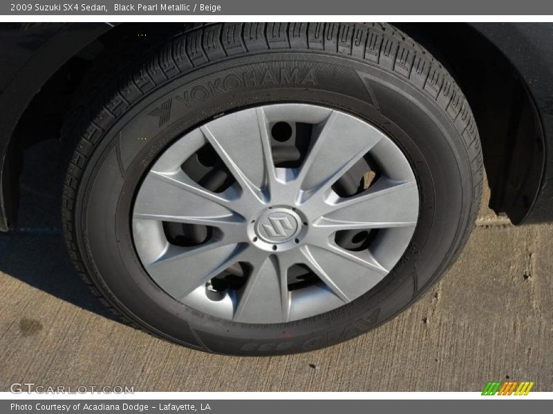 Black Pearl Metallic / Beige 2009 Suzuki SX4 Sedan