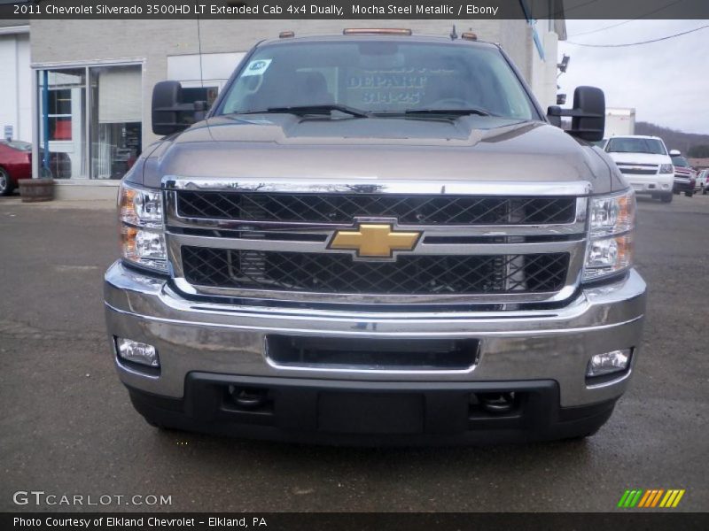 Mocha Steel Metallic / Ebony 2011 Chevrolet Silverado 3500HD LT Extended Cab 4x4 Dually