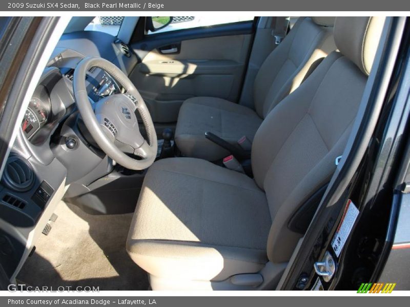 Black Pearl Metallic / Beige 2009 Suzuki SX4 Sedan