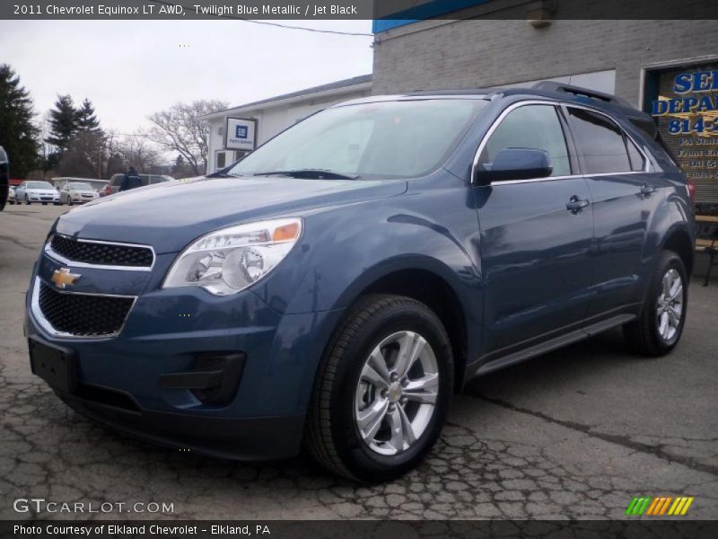 Twilight Blue Metallic / Jet Black 2011 Chevrolet Equinox LT AWD