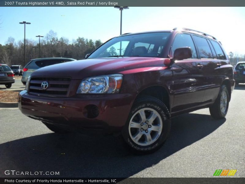 Salsa Red Pearl / Ivory Beige 2007 Toyota Highlander V6 4WD