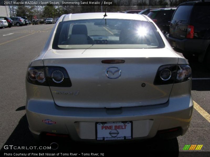 Shimmering Sand Metallic / Beige 2007 Mazda MAZDA3 i Sport Sedan