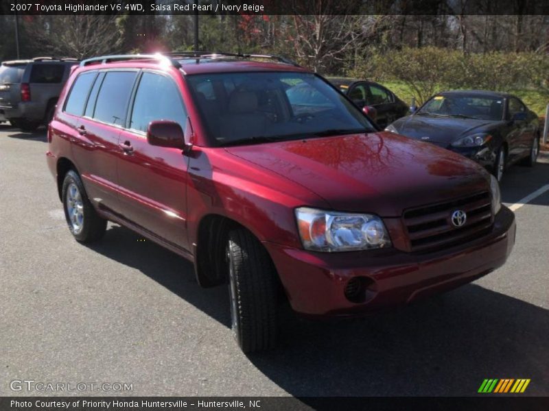 Salsa Red Pearl / Ivory Beige 2007 Toyota Highlander V6 4WD