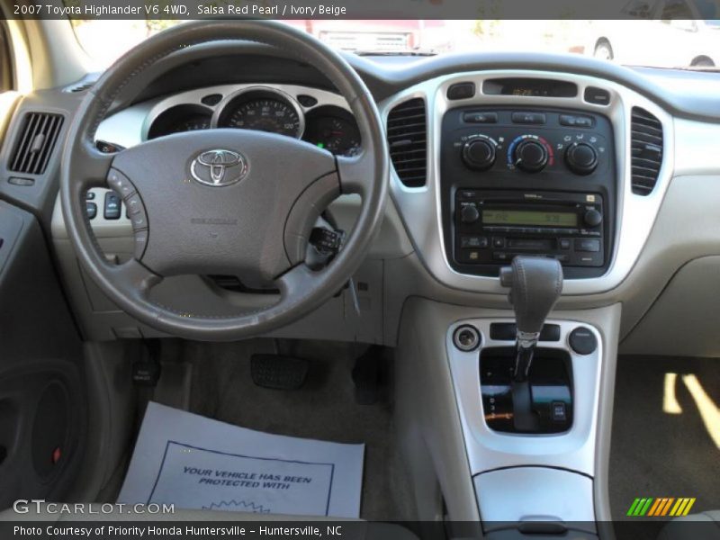 Salsa Red Pearl / Ivory Beige 2007 Toyota Highlander V6 4WD